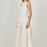 Denali Floral Embroidered Sleeveless Midi Dress