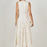 Denali Floral Embroidered Sleeveless Midi Dress