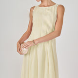 Annabelle Organza Pintuck Sleeveless Midi Dress