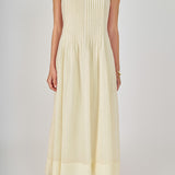 Annabelle Organza Pintuck Sleeveless Midi Dress