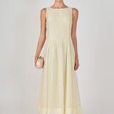 Annabelle Organza Pintuck Sleeveless Midi Dress