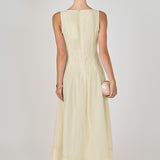 Annabelle Organza Pintuck Sleeveless Midi Dress