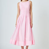 Annabelle Organza Pintuck Sleeveless Midi Dress