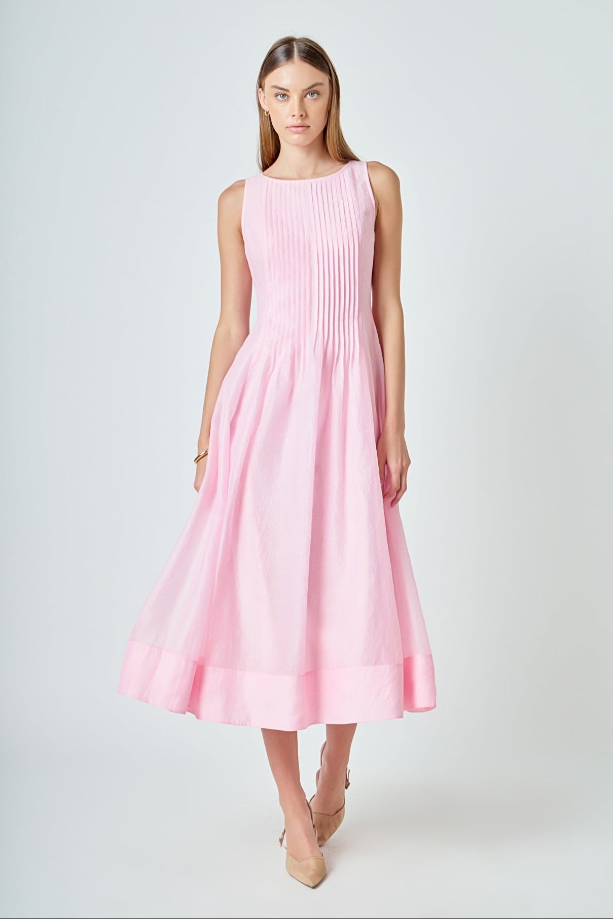 Annabelle Organza Pintuck Sleeveless Midi Dress Endless Rose Annabelle Organza Pintuck Sleeveless Midi Dress Endless Rose