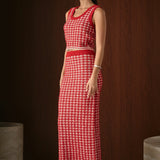 Check Maxi Skirt