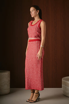 Check Maxi Skirt