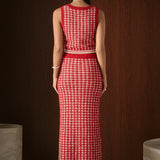 Check Maxi Skirt