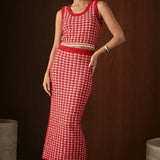 Check Maxi Skirt