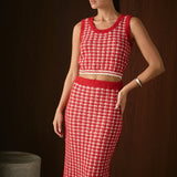 Check Maxi Skirt