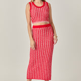Check Maxi Skirt