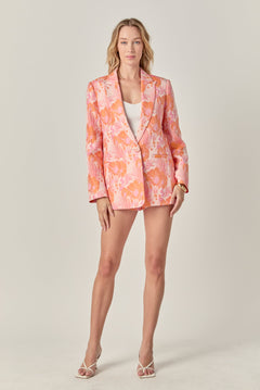 Floral Jacquard Blazer