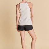 Jacqueline Sleeveless Buttoned Tweed Top