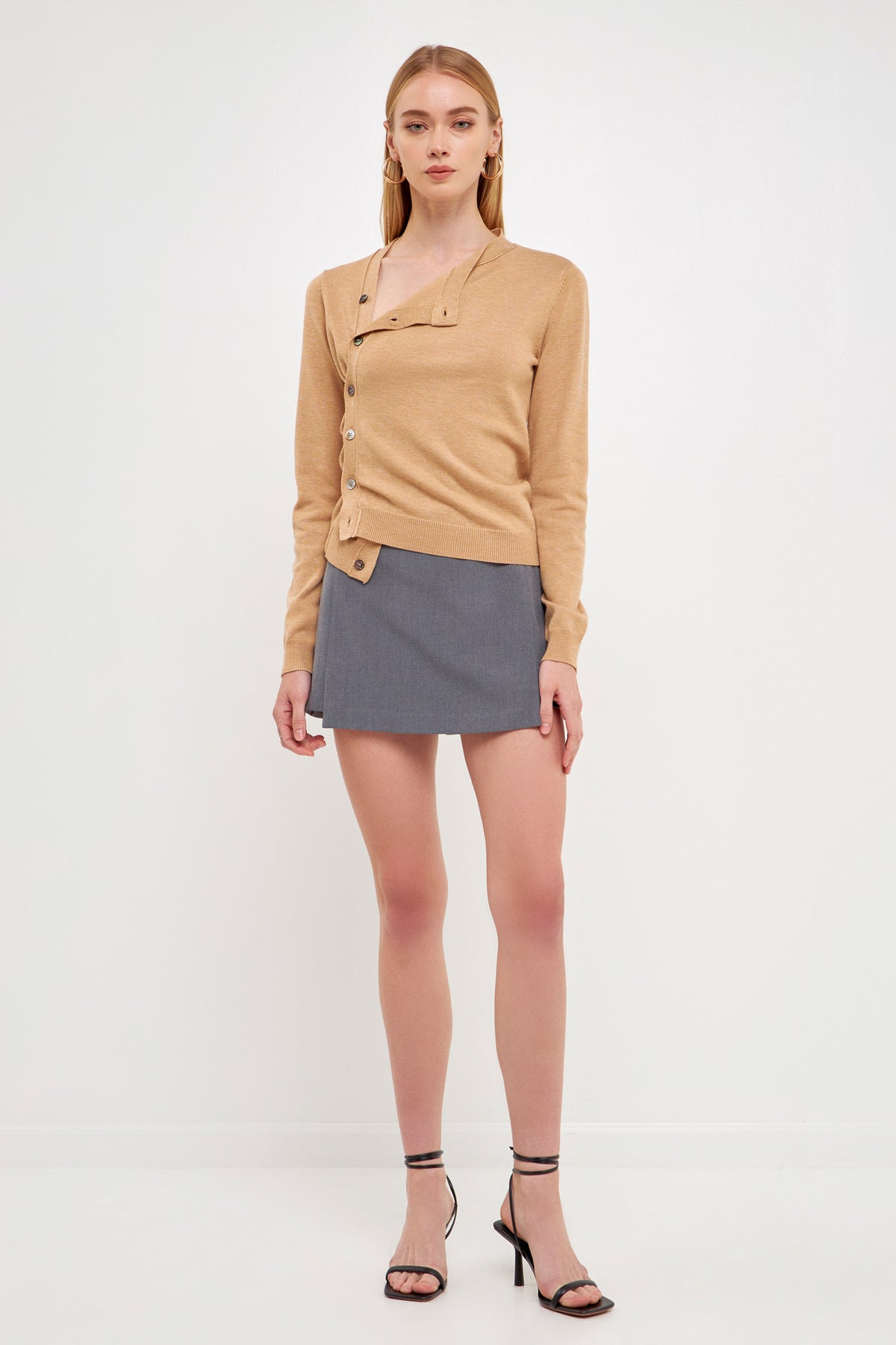 Knit Cardigan with Cross Over Buttons