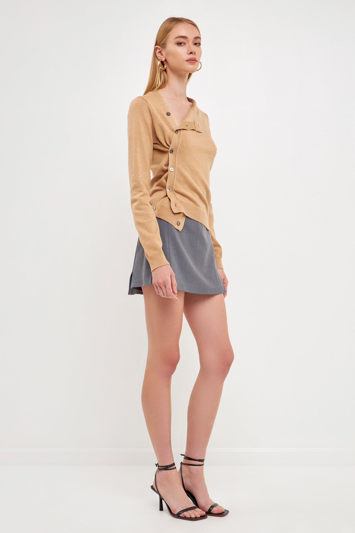 Knit Cardigan with Cross Over Buttons