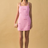 Gracie Bow Embellished Sleeveless Mini Dress