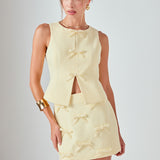 Mila Bow Trim Embellished Mini Skirt