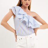 One Shoulder Stripe Top