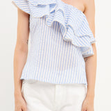 One Shoulder Stripe Top