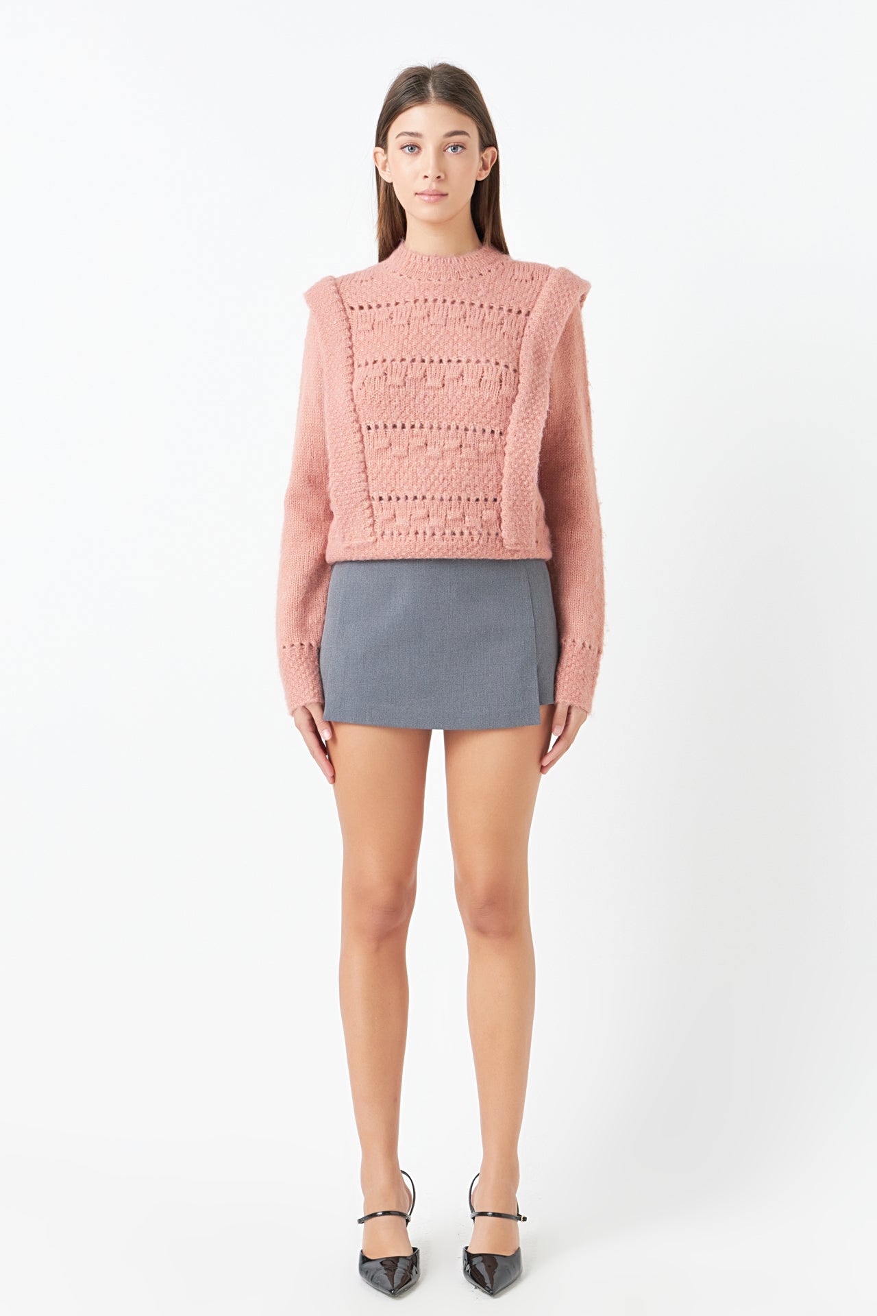 Chunky Wool Knit Detailed Sweater
