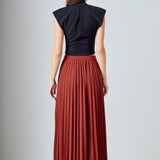 Pleated Maxi Skirt
