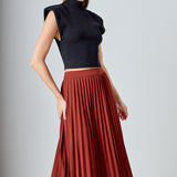 Pleated Maxi Skirt
