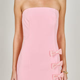 Strapless Bow Accent Mini Dress