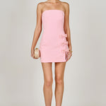 Endless Rose Women's Strapless Bow Accent Mini Dress, Pink, Large