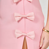 Strapless Bow Accent Mini Dress