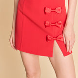 Strapless Bow Accent Mini Dress