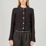 Lanie Knit Sweater Collared Jacket