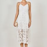 Sequined Lace Midi Dress