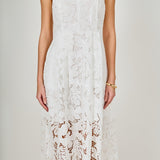 Sequined Lace Midi Dress