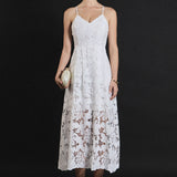 Sequined Lace Midi Dress