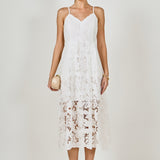 Sequined Lace Midi Dress