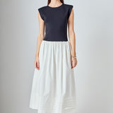 Mix Media Knit Midi Dress