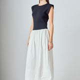 Mix Media Knit Midi Dress