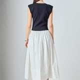 Mix Media Knit Midi Dress