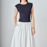 Mix Media Knit Midi Dress