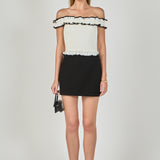 Marina Off the Shoulder Ruffle Smocked Top