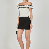 Marina Off the Shoulder Ruffle Smocked Top