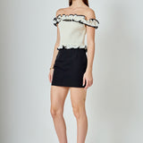 Marina Off the Shoulder Ruffle Smocked Top