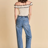 Marina Off the Shoulder Ruffle Smocked Top