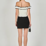Marina Off the Shoulder Ruffle Smocked Top