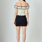 Marina Off the Shoulder Ruffle Smocked Top