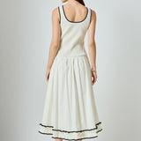 Estelle Drop waist Smocked Bodice Midi Dress