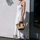 Estelle Drop waist Smocked Bodice Midi Dress