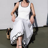 Estelle Drop waist Smocked Bodice Midi Dress