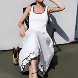 Estelle Drop waist Smocked Bodice Midi Dress