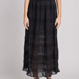 Chiffon Gathered Sequins Maxi Skirt