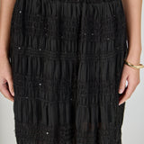 Gathered Chiffon Sequined Maxi Skirt